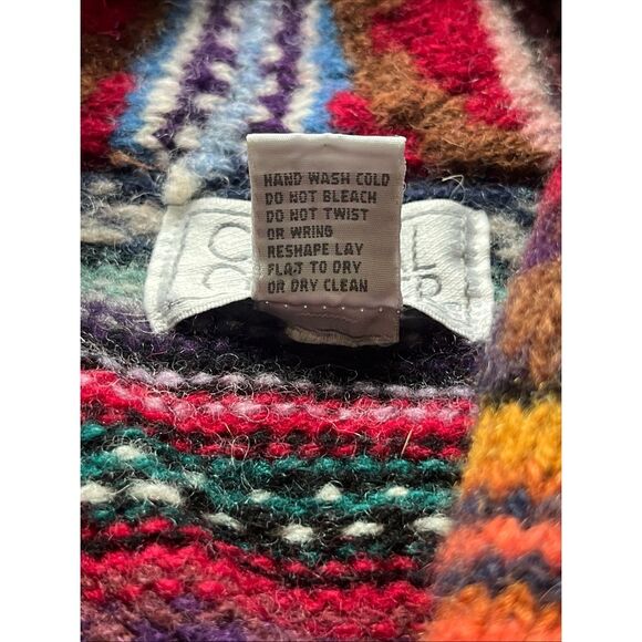 Amazing Vintage Southwestern Navajo Aztec Shetland Wool Cardigan Sweater Casual - Picture 10 of 14